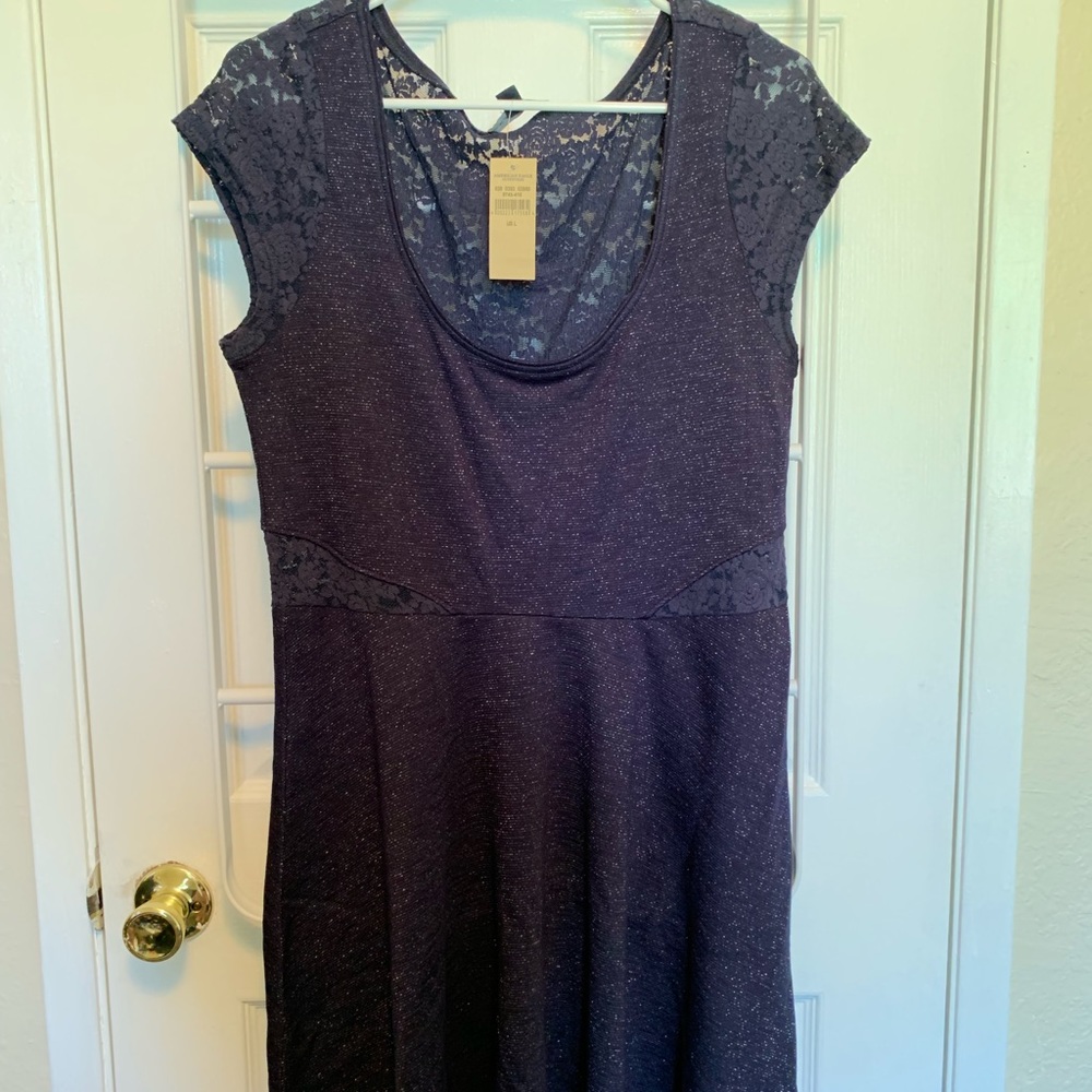 L Blue Lace American Eagle Dress